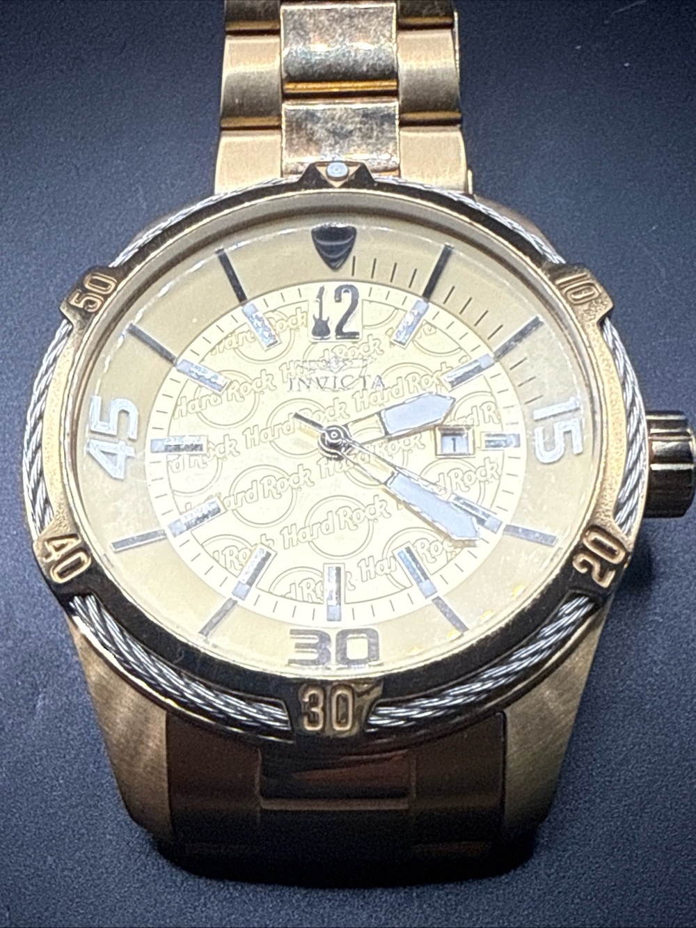 Invicta Gold Tone Men's Bracelet Watch with Silver Accents